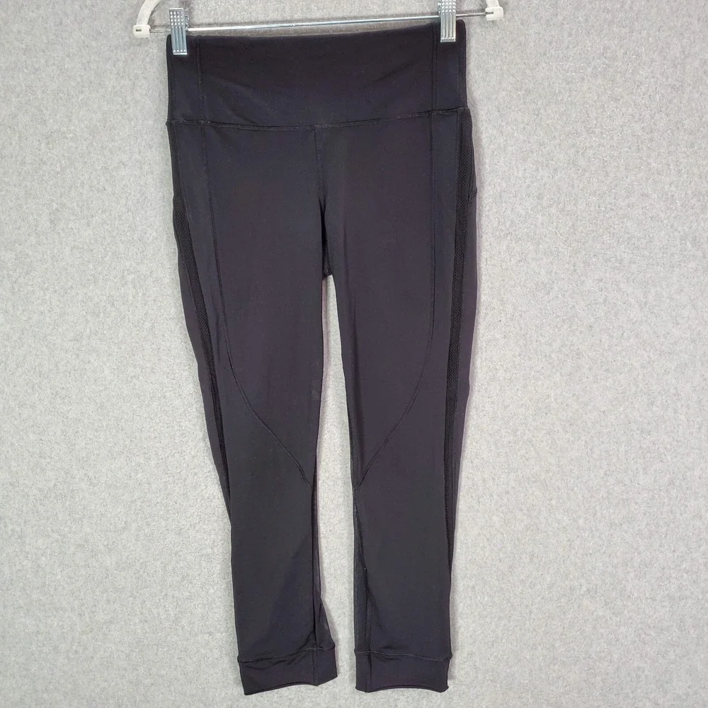 Lululemon Women‎ Activewear Pants 6 Black Hit It Leggings Cropped 22